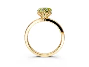 Solitaire Engagement Ring Setting for Fancy Yellow Heart-Shaped Center with Thin Rounded Plain Band and Prong Head in Yellow Gold