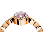 Vintage Station Engagement Ring Setting for Fancy Pink Marquise Center with Accents and Prong Head in Rose Gold