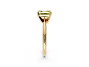 Solitaire Engagement Ring Setting for Fancy Yellow Asscher Cut Center with Knife Ridge Band and Claw Prong Head in Yellow Gold