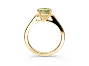 Solitaire Engagement Ring Setting for Fancy Yellow Princess Cut Center with Channel Accents and Prong Head in Yellow Gold