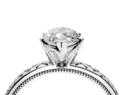 Solitaire Engagement Ring Setting for Marquise Center with Milgrain X Pattern Band and Prong Head in Platinum