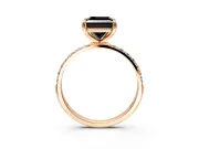 Solitaire Engagement Ring Setting for Fancy Black Princess Cut Center with Pave Accents and Prong Head in Rose Gold