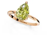 Minimalist Solitaire Engagement Ring Setting for Fancy Yellow Pear-Shaped Center with Thin Band and Prong Head in Rose Gold