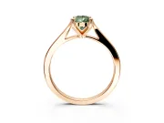 Solitaire Engagement Ring Setting for Fancy Green Pear-Shaped Center with Tapered Shoulders and Prong Head in Rose Gold