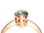 Solitaire Engagement Ring Setting for Fancy Green Marquise Center with Plain Band and Flat Tab Prong Head in Rose Gold