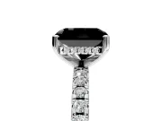 Solitaire Engagement Ring Setting for Fancy Black Radiant Cut Center with Band of Accents and Prong Head in Platinum