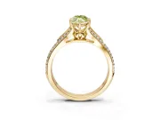 Solitaire Engagement Ring Setting for Fancy Yellow Marquise Center with Pave Rail Split Shank and Prong Head in Yellow Gold