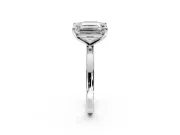 Cushion Cut and Emerald Cut Lab-Grown Diamond Toi et Moi Engagement Ring with Prong-Set Stones in Sterling Silver