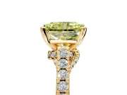 Solitaire Engagement Ring Setting for Fancy Yellow Radiant Cut Center with Crossover Accents and Prong Head in Yellow Gold