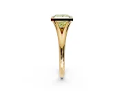 Solitaire Engagement Ring Setting for Fancy Yellow Princess Cut Center with V Split Shank and Bezel Head in Yellow Gold