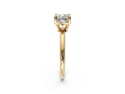 Minimalist Solitaire Engagement Ring Setting for Cushion Cut Center with Thin Band and Prong Head in Yellow Gold