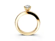 Solitaire Engagement Ring Setting for Pear-Shaped Center with Channel-Set Accents and Prong Head in Yellow Gold