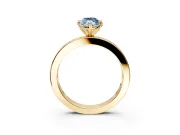 Solitaire Engagement Ring Setting for Fancy Blue Marquise Center with Channel Baguette Band and Prong Head in Yellow Gold