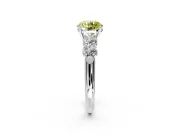 5 Stone Engagement Ring Setting for Fancy Yellow Round Cut Center with Graduated Accents and Prong Head in Platinum