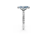 Solitaire Engagement Ring Setting for Fancy Blue Marquise Center with Micro Pave Band and Prong Head in Platinum