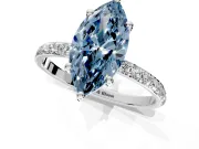Solitaire Engagement Ring Setting for Fancy Blue Marquise Center with Pave Accents and Prong Head in Platinum