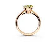 Solitaire Engagement Ring Setting for Fancy Yellow Heart-Shaped Center with Knife Ridge Band and Claw Prong Head in Rose Gold