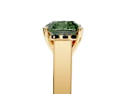 Solitaire Engagement Ring Setting for Fancy Green Cushion Cut Center with Tapered Split Shoulders and Prong Head in Yellow Gold