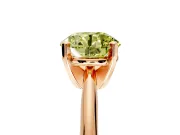 Solitaire Engagement Ring Setting for Fancy Yellow Round Cut Center with Knife Ridge Band and Claw Prong Head in Rose Gold