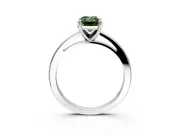 Solitaire Engagement Ring Setting for Fancy Green Emerald Cut Center with Basket Rail and Prong Head in Platinum
