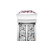 Bezel Engagement Ring Setting for Fancy Pink Princess Cut Center with Wide Channel-Set Band and Bezel Head in Platinum