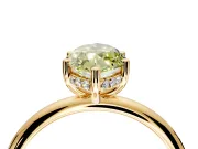 Hidden Halo Engagement Ring Setting for Fancy Yellow Marquise Center with Thin Round-Wire Band and Prong Head in Yellow Gold