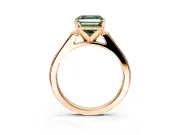 Solitaire Engagement Ring Setting for Fancy Green Asscher Cut Center with Channel Accents and Prong Head in Rose Gold