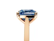 Solitaire Engagement Ring Setting for Fancy Blue Asscher Cut Center with Tapered Shoulders and Prong Head in Rose Gold