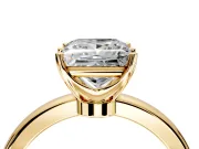 Solitaire Engagement Ring Setting for Princess Cut Center with Plain Band and Tulip Prong Head in Yellow Gold