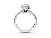 Solitaire Engagement Ring Setting for Princess Cut Center with Knife Ridge Band and Claw Prong Head in Platinum