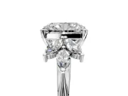 Floral Cluster Engagement Ring Setting for Radiant Cut Center with Marquise Accents and Prong Head in Platinum