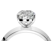 Solitaire Engagement Ring Setting for Cushion Cut Center with Wide Knife Ridge Band and Prong Head in Sterling Silver