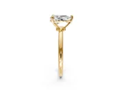 Minimalist Solitaire Engagement Ring Setting for Pear-Shaped Center with Thin Band and Prong Head in Yellow Gold