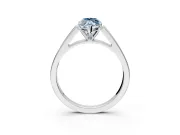 Solitaire Engagement Ring Setting for Fancy Blue Marquise Center with Tapered Split Shoulders and Prong Head in White Gold