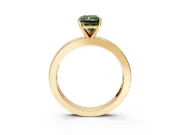 Solitaire Engagement Ring Setting for Fancy Green Radiant Cut Center with Channel Baguette Band and Prong Head in Yellow Gold