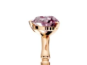 Solitaire Engagement Ring Setting for Fancy Pink Heart-Shaped Center with Bamboo Band and Prong Head in Rose Gold