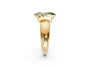 Tension Engagement Ring Setting for Fancy Green Marquise Center with Wide Flat Band and Tension Head in Yellow Gold
