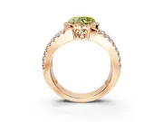 Halo Engagement Ring Setting for Fancy Yellow Heart-Shaped Center with Wide-Open Pave Split Shank and Prong Head in Rose Gold