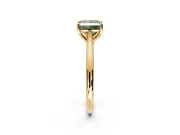 Solitaire Engagement Ring Setting for Fancy Green Princess Cut Center with Narrow Cathedral Band and Prong Head in Yellow Gold