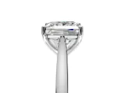 Solitaire Engagement Ring Setting for Princess Cut Center with Narrow Cathedral Band and Prong Head in Sterling Silver