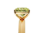 Solitaire Engagement Ring Setting for Fancy Yellow Radiant Cut Center with Wide Knife Ridge Band and Prong Head in Yellow Gold
