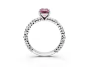 Rope Engagement Ring Setting for Fancy Pink Emerald Cut Center with Accent Shoulders and Prong Head in Platinum