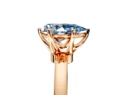 Solitaire Engagement Ring Setting for Fancy Blue Pear-Shaped Center with Plain Band and Tulip Prong Head in Rose Gold