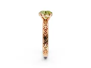 Solitaire Engagement Ring Setting for Fancy Yellow Round Cut Center with Scrollwork Band and Prong Head in Rose Gold