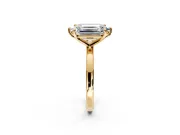 Fancy Blue Marquise and Emerald Cut Lab-Grown Diamond Toi et Moi Engagement Ring with Prong-Set Stones in Yellow Gold