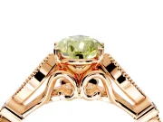 Solitaire Engagement Ring Setting for Fancy Yellow Pear-Shaped Center with Marquise and Bezel Accents and Prong Head in Rose Gold