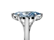 Solitaire Engagement Ring Setting for Fancy Blue Marquise Center with Cathedral Band and Prong Head in Sterling Silver