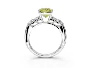 5 Stone Engagement Ring Setting for Fancy Yellow Princess Cut Center with Graduated Accents and Prong Head in Platinum