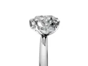 Hidden Halo Engagement Ring Setting for Heart-Shaped Center with Thin Rounded Band and Prong Head in Platinum