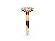 Solitaire Engagement Ring Setting for Marquise Center with Wide Knife Ridge Band and Prong Head in Rose Gold